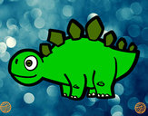 Desenho Estegossauro jovem pintado por redetho