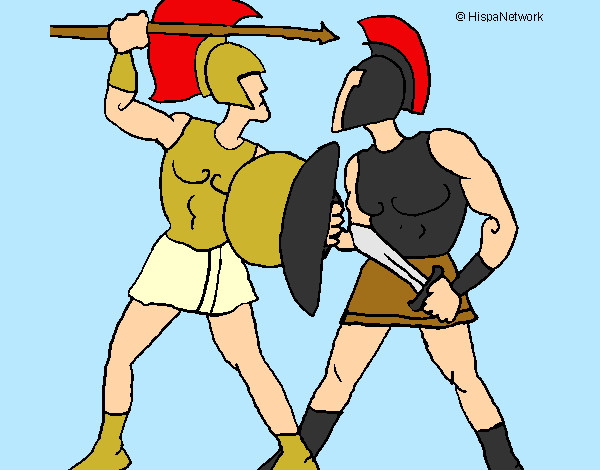 Desenho Luta de gladiadores pintado por Felipe