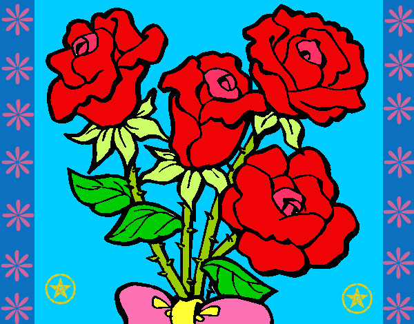 Desenho Ramo de rosas pintado por silvialeti