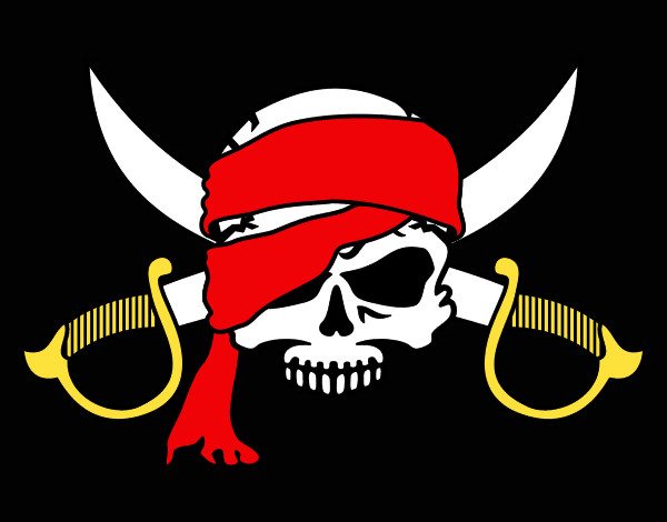 Desenho Símbolo pirata pintado por Felipe