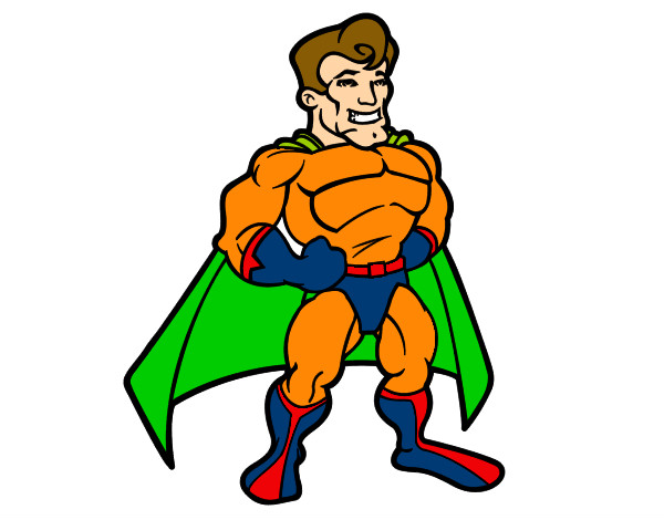 Desenho Super-herói musculoso pintado por Giselda