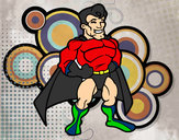Desenho Super-herói musculoso pintado por sanrafael