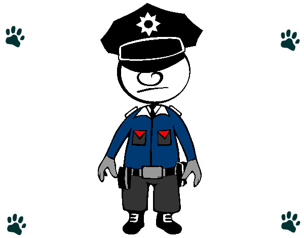 Desenho Agente de polícia pintado por rafinha