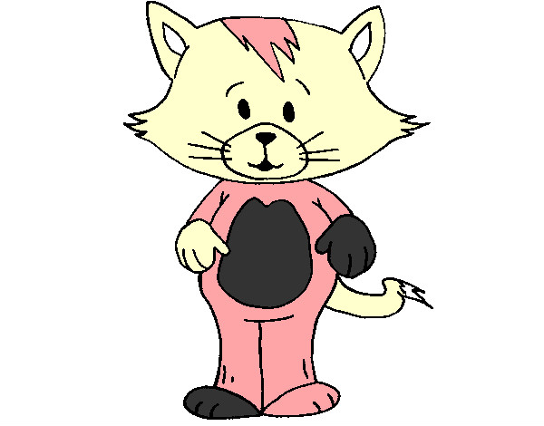 Desenho Gato com franja pintado por joquim