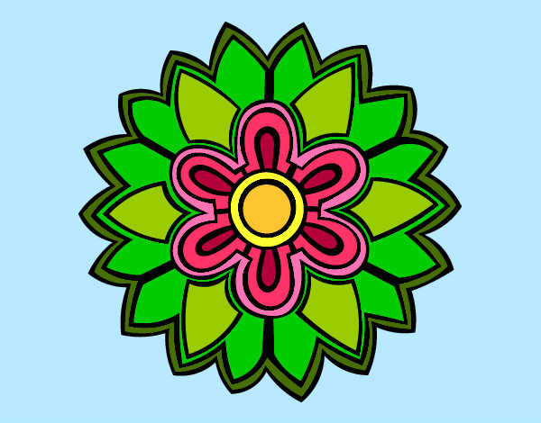 Desenho Mandala em forma flor weiss pintado por Camilla