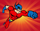 Desenho Super-herói sem uma capa pintado por Leozinho