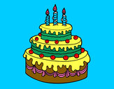 Desenho Torta de Aniversário pintado por Isa2007