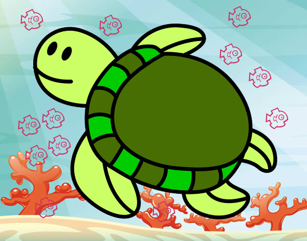 Desenho Tartaruga nadando pintado por samuel