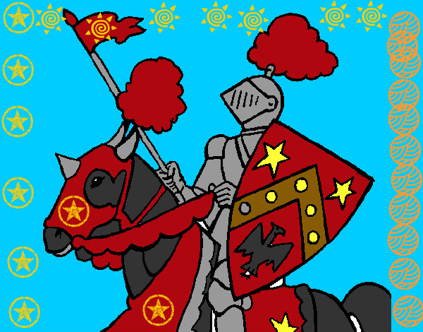 Desenho Cavaleiro a cavalo pintado por samuel