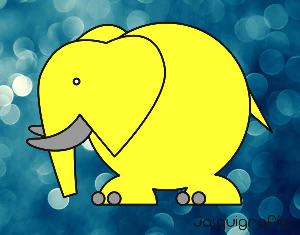 Desenho Elefante grande pintado por MariaFlor