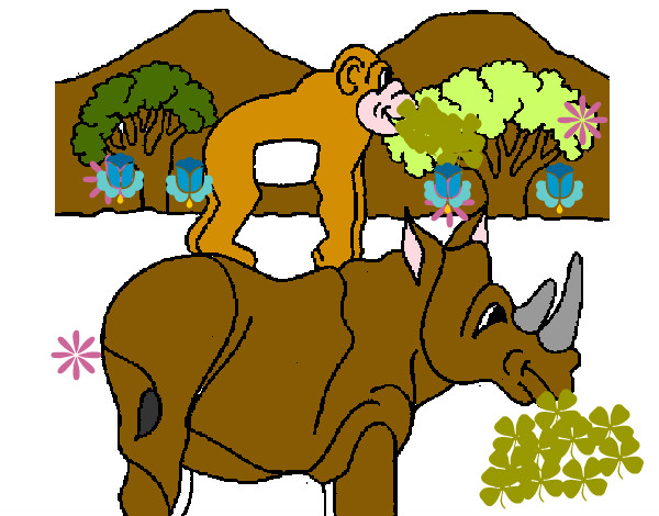 Desenho Rinoceronte e gracioso pintado por DanielLima