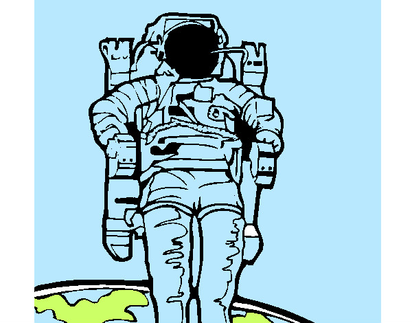 Desenho Astronauta pintado por Adyson 