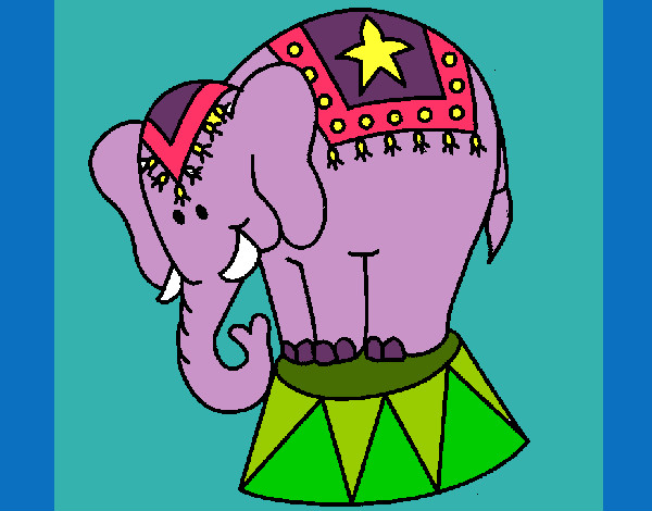 Desenho Elefante a actuar pintado por luluzinha