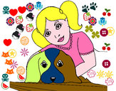 Desenho Menina a abraçar o seu cão pintado por Scarlleth