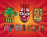 Desenho Tribos da África pintado por Avril