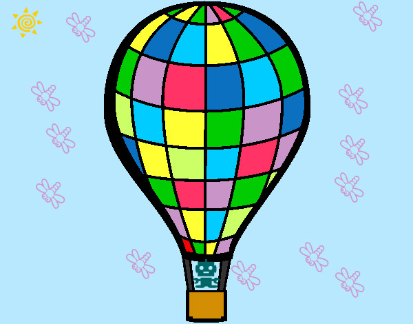 Desenho Balão de ar quente pintado por Pedroca