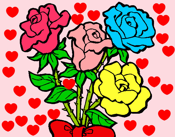 Desenho Ramo de rosas pintado por bratz