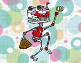 Desenho Robô jogando basebol pintado por victo