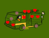 Desenho Bombeiros no camião  pintado por Arthu