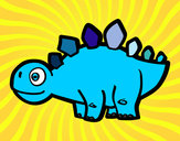Desenho Estegossauro jovem pintado por Pedroca