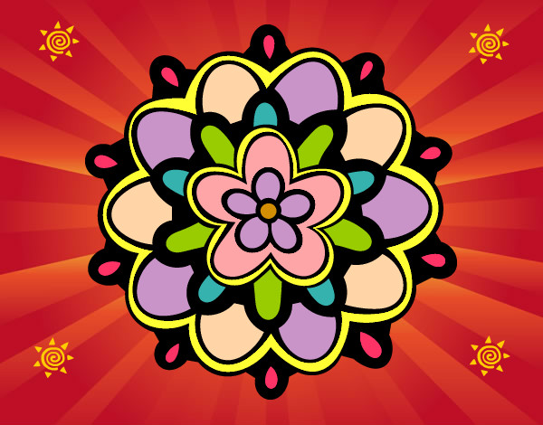 Desenho Mandala com uma flor pintado por ryttabr