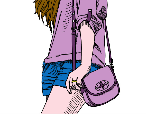 Desenho Menina com saco pintado por doraalves