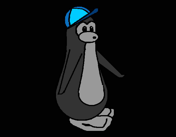 Desenho Pinguim com boné pintado por edineiacg