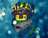 Desenho Robô DJ pintado por cras