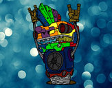Desenho Robô Rock and roll pintado por cras