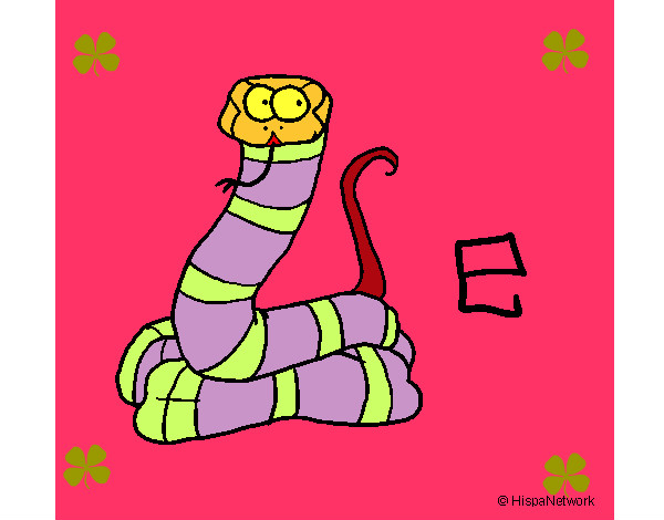Desenho Serpente 2a pintado por Thaiisa