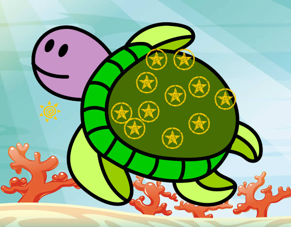 Desenho Tartaruga nadando pintado por rayclar