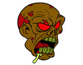 Desenho Cabeça de zombie pintado por luagat