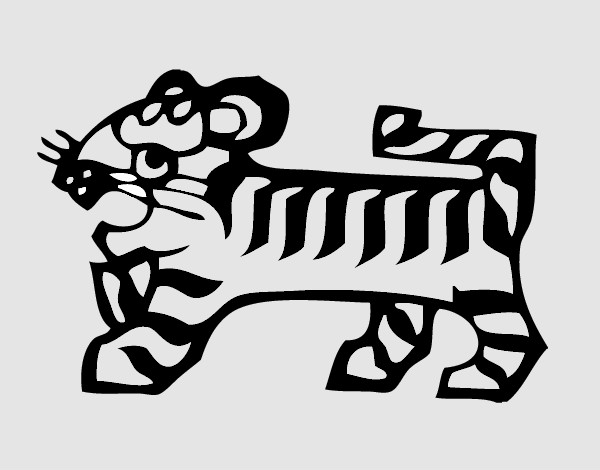 Desenho Signo do Tigre pintado por cras
