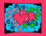 Desenho Corações e flores pintado por tinkerrock