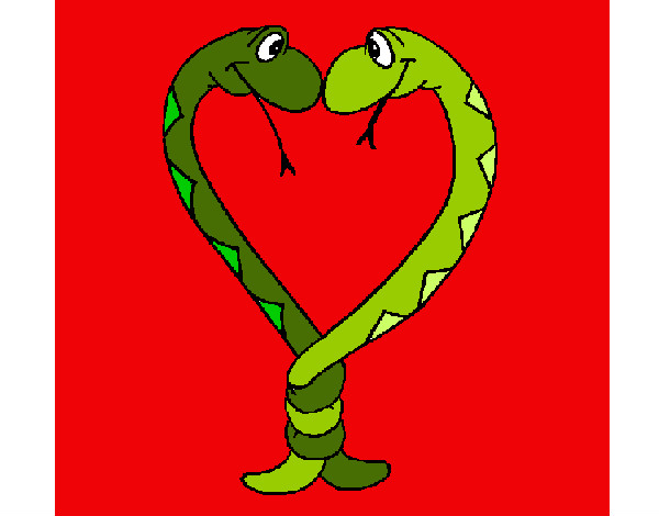 Desenho Serpentes apaixonadas pintado por Leal
