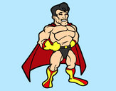 Desenho Super-herói musculoso pintado por EulinaLima