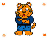 Desenho Tigre vestido pintado por Leal