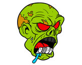 Desenho Cabeça de zombie pintado por prwg