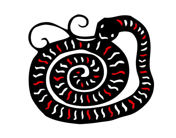 Desenho Signo da serpente pintado por Japs