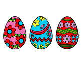 Desenho Três ovos de Páscoa pintado por LorenaS2