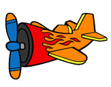 Desenho Avião em chamas pintado por MUROLO