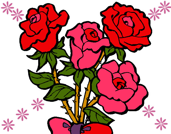 Desenho Ramo de rosas pintado por Jhessica