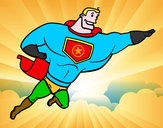 Desenho Super herói enorme pintado por uryan