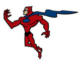 Desenho Super herói poderoso pintado por manuh