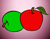 Desenho Dois maçãs pintado por ImShampoo