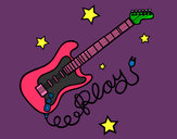Desenho Guitarra e estrelas pintado por thiff