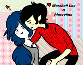 Desenho Marshall Lee e Marceline pintado por drykaa