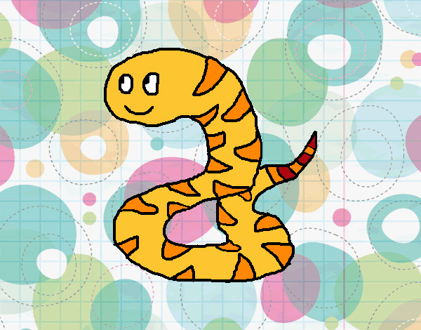 Desenho Serpente feliz pintado por FabiK