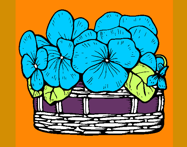 Desenho Cesta de flores 12 pintado por isabele