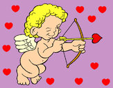 Desenho Cupido a apontar com a seta pintado por ImShampoo